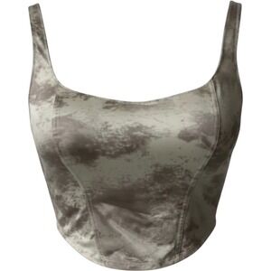 PINK‎ Victoria's Secret Crop Top Large Grey Marble Wireless Corset Style 2020s